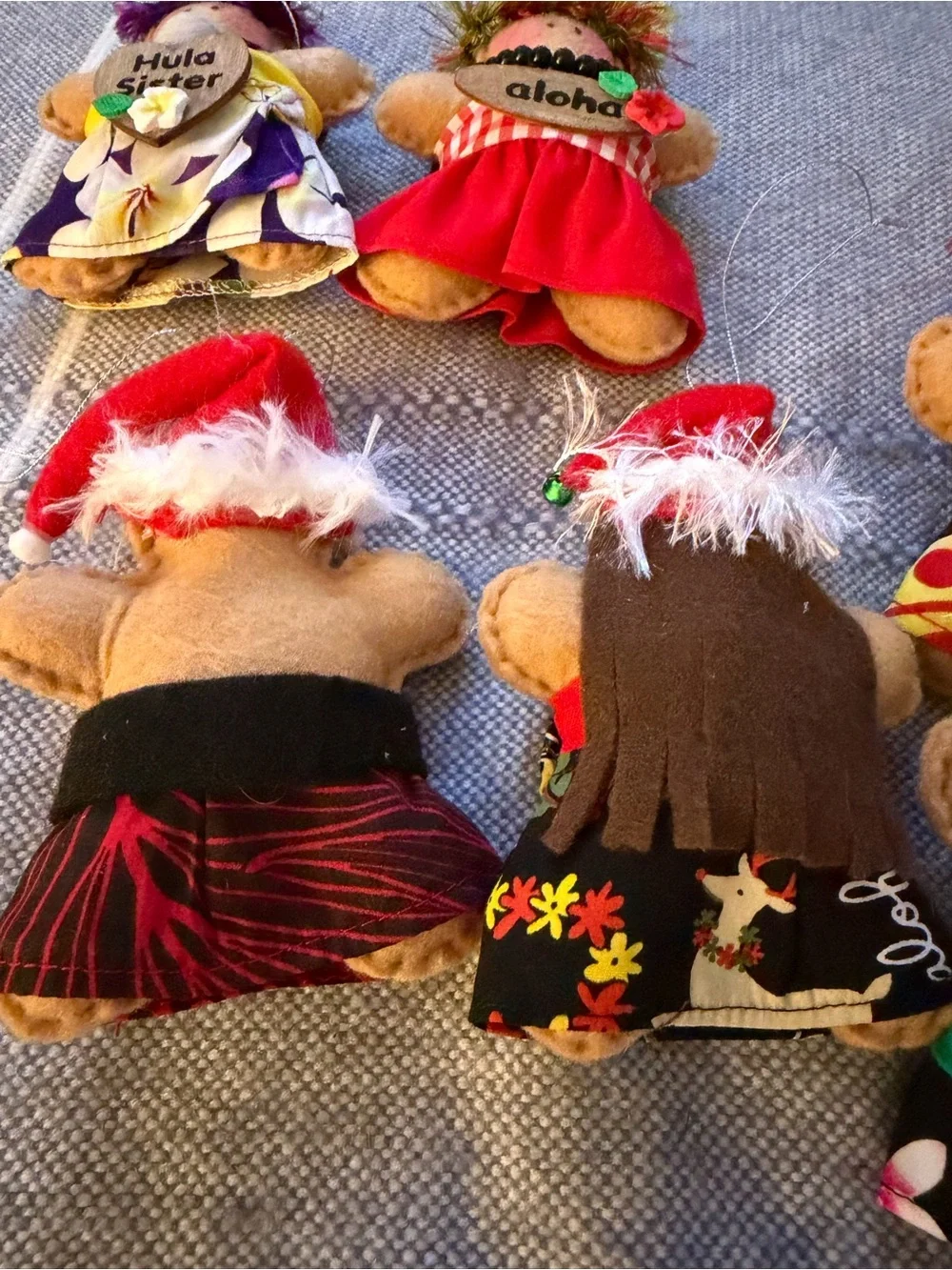 Hawaiian Felt Christmas Ornament Bundle lot of 9